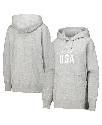 Nike Women's Gray Team USA Phoenix Fleece Pullover Hoodie - Macy's | Macy's