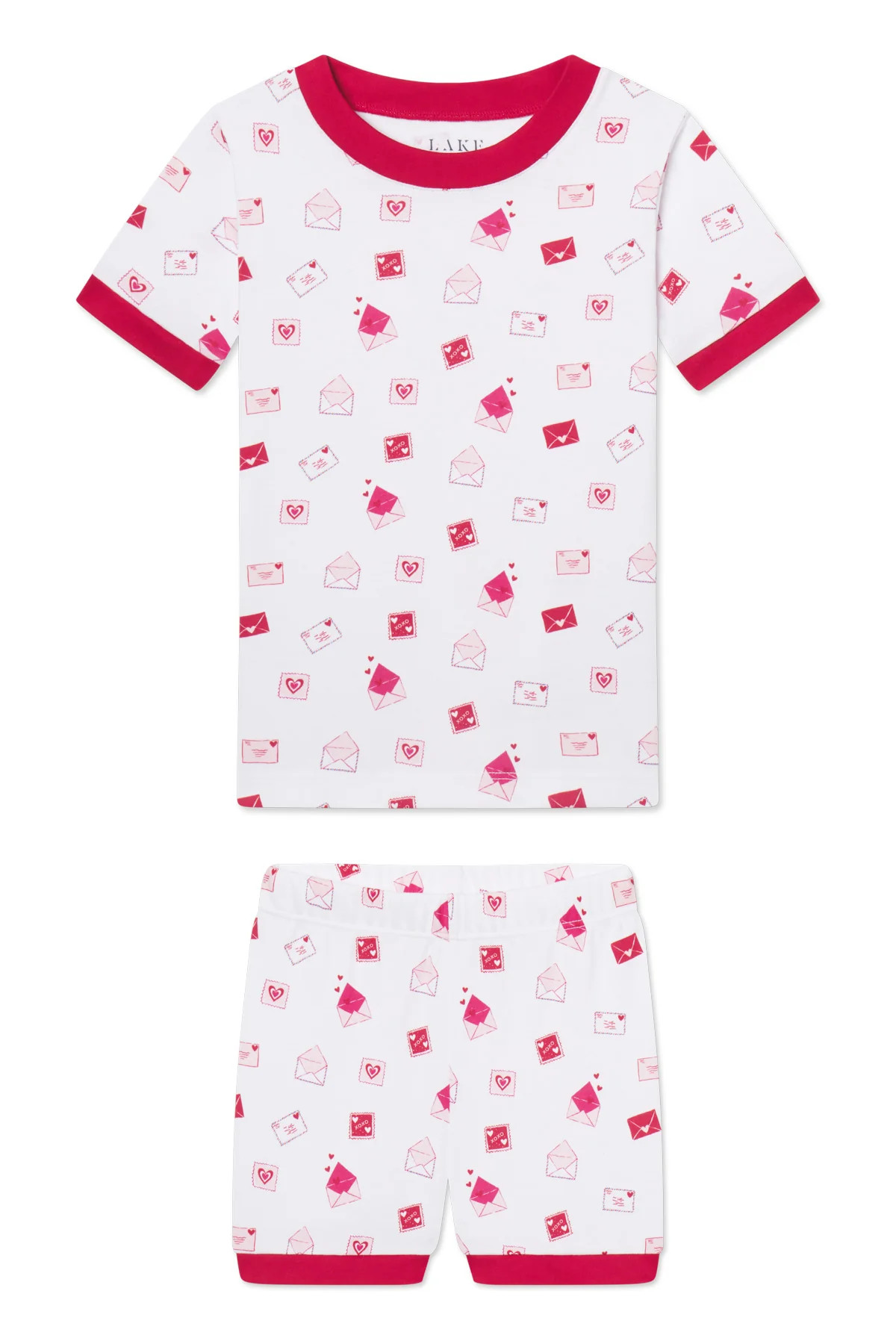 Kids Shorts Set in Love Letters | Lake Pajamas
