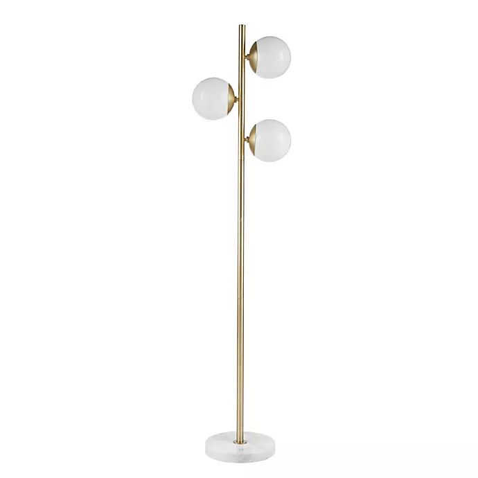 INK+IVY Holloway 3-Light Floor Lamp in Gold with White Glass Shades | Bed Bath & Beyond