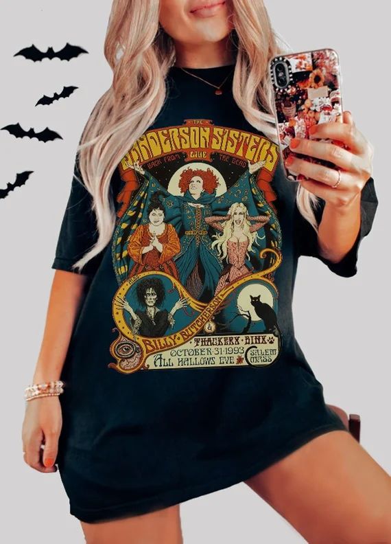 Sanderson Sisters Vintage Band Tee / Halloween T-shirt / - Etsy | Etsy (US)