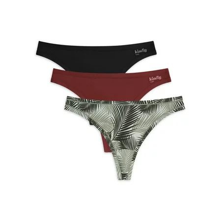 Kindly Yours Women s Sustainable Micro Thong Panties 3-Pack | Walmart (US)