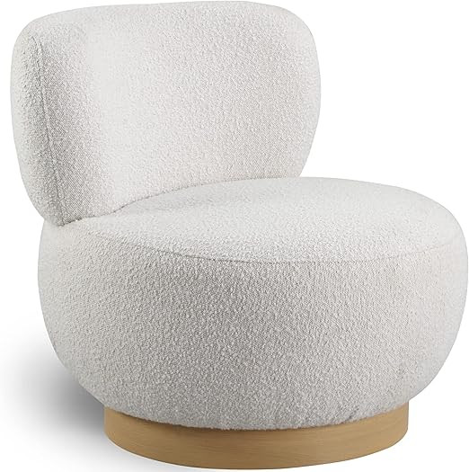 Meridian Furniture Calais Collection Mid-Century Modern Accent Chair with Rich Boucle Fabric, Oak... | Amazon (US)