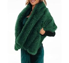 ELFJOY Luxury Faux Fur Shawl for Women Winter Fur Coat Wedding Party Fur Stole Wraps for Evening ... | Amazon (US)