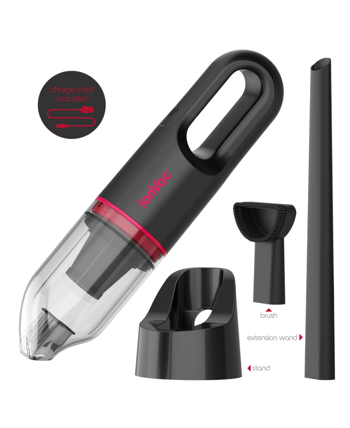 Tzumi ionvac HandVac, Cordless Handheld Vacuum with Usb-Charging and Multiple Attachments - Pink | Macy's
