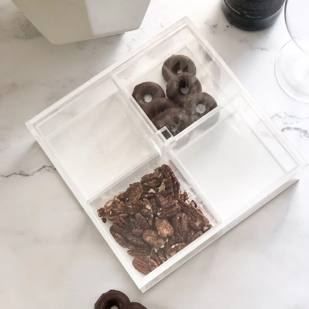 Home
	  
		
	  
	    /
	    Lucite Box with 4 Removable Square Dishes | Sabavi Home