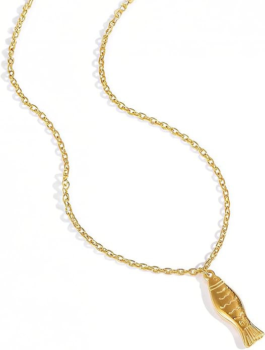 Hclian Fish Necklace for Women Handmade Beaded Y Pendant Necklace Colorful Summer Beach Boho Laye... | Amazon (US)