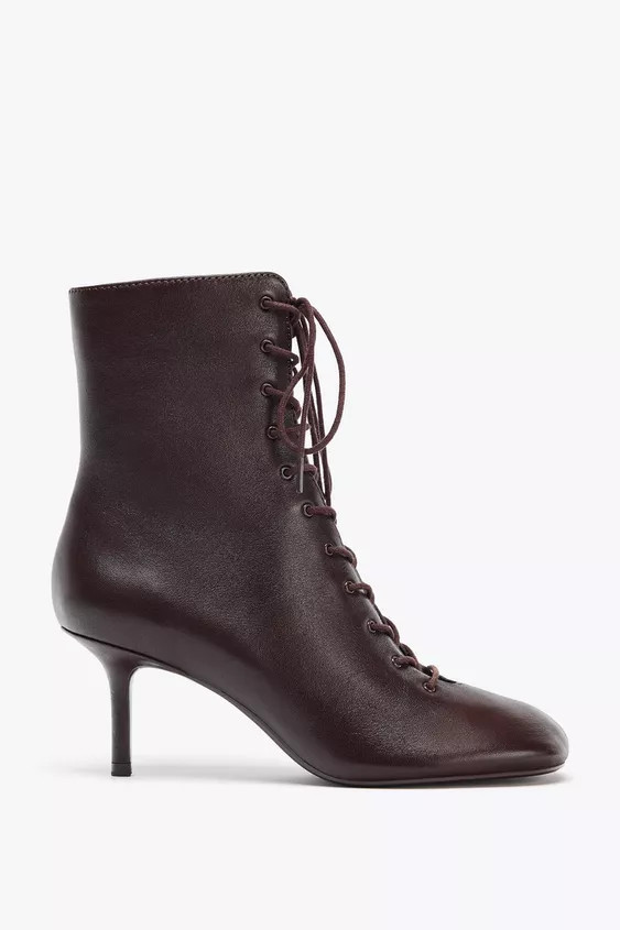 LEATHER KITTEN ANKLE BOOTS | Zara US