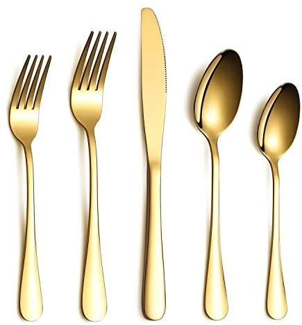 Golden Flatware Set 20 Piece amazon finds amazon deals amazon favorites #ltkgiftguide decor   | Amazon (US)