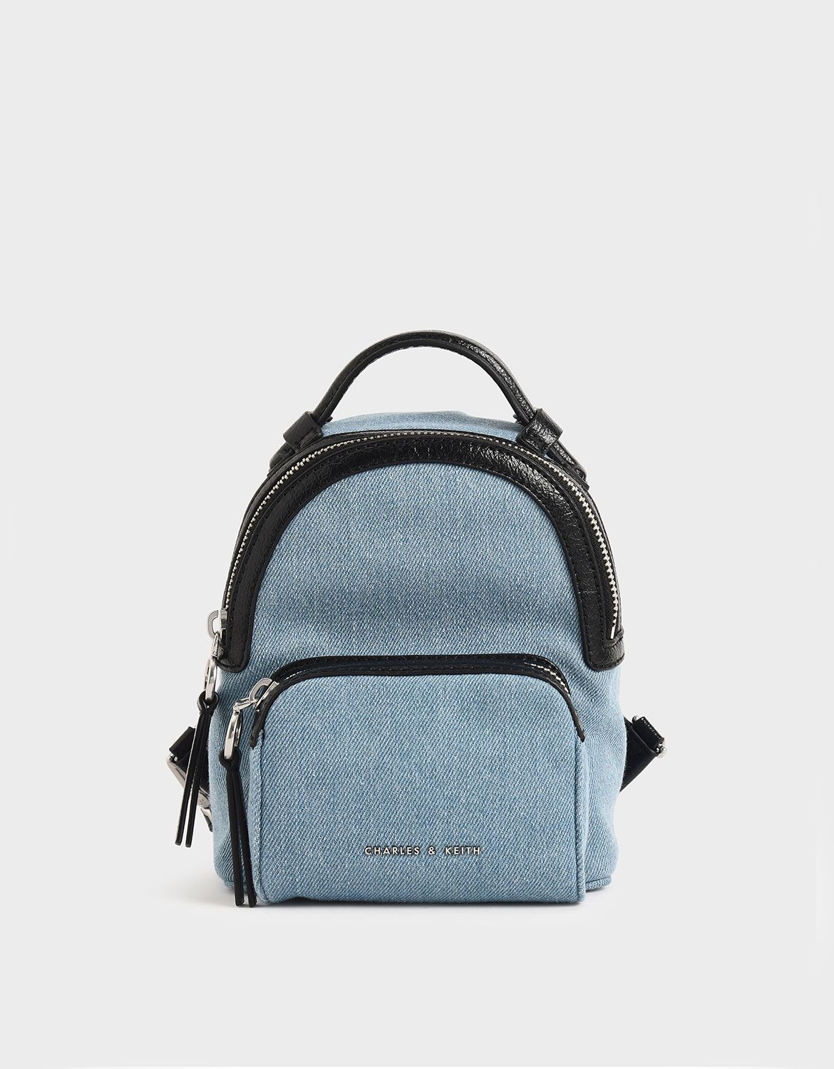 Mini Denim Double Zip Backpack | CHARLES & KEITH (US)