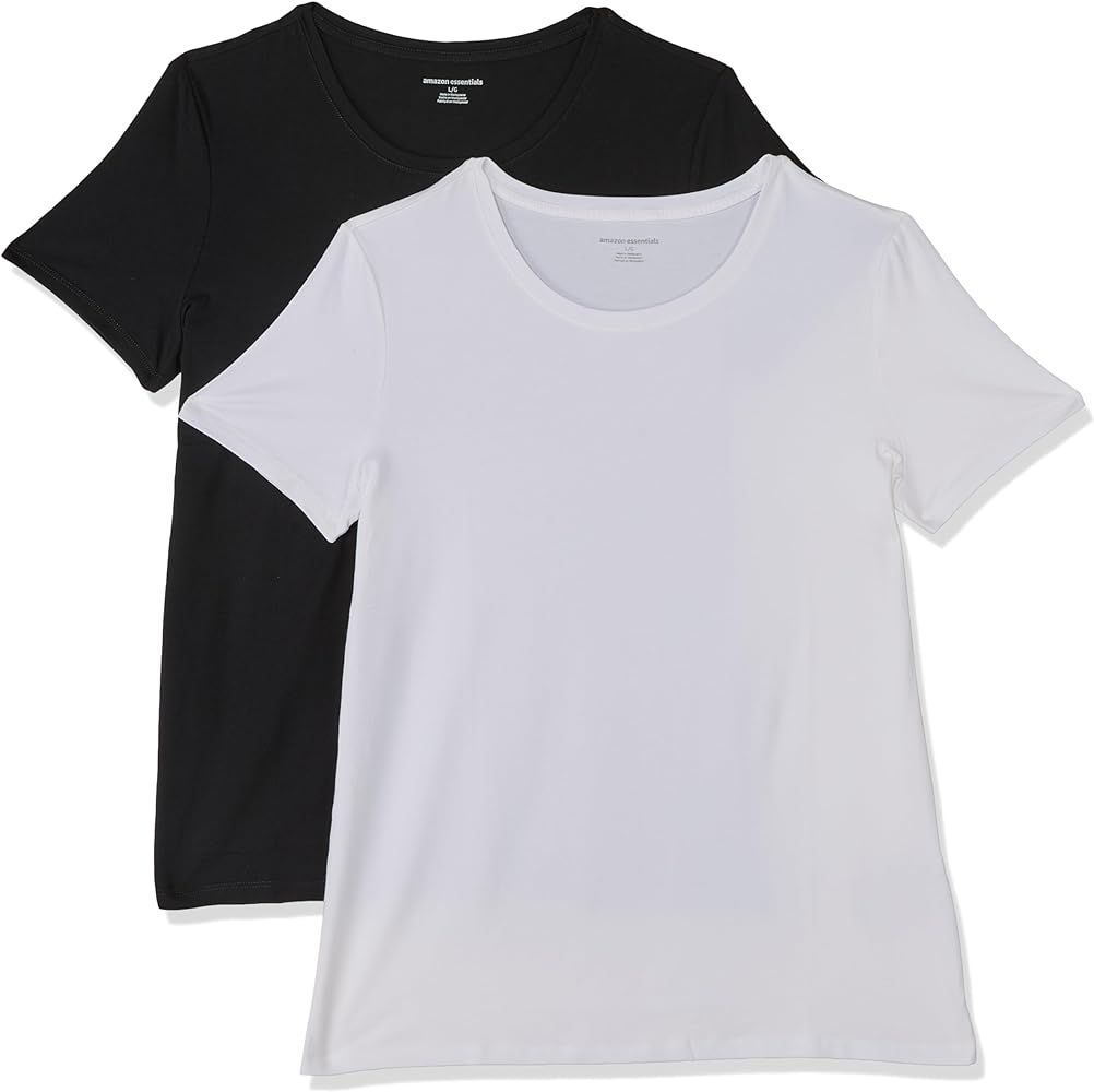 Amazon Essentials Women's Classic-Fit Short-Sleeve Crewneck T-Shirt, Multipacks | Amazon (US)