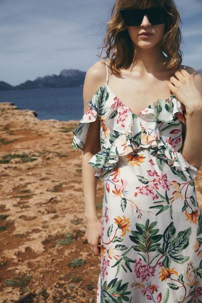 Flounced Open-shoulder Dress | H&M (US + CA)