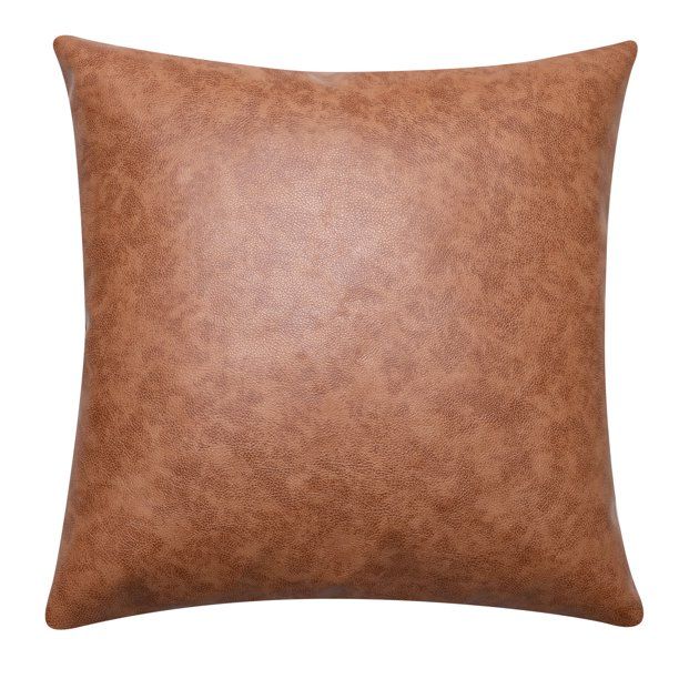 Better Homes & Gardens Pebble Faux Leather and Linen Blend Reversible, Decorative Throw Pillow, 2... | Walmart (US)