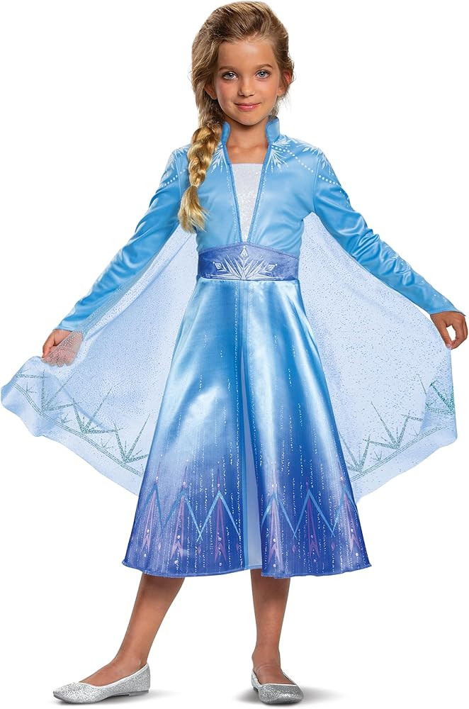 Deluxe Disney Frozen 2 Girls Elsa Costume | Amazon (US)