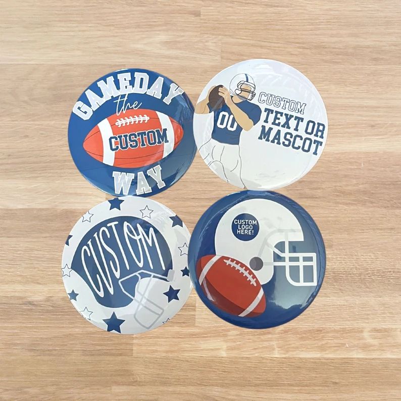 CUSTOM 3 Game Day Football Button Pack, College/sorority, Tailgate - Etsy | Etsy (US)