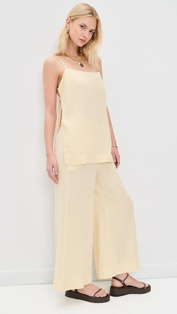 Amazon.com: Free People Women's Sightseer Linen Set, Tea Cookie, L : Clothing, Shoes & Jewelry | Amazon (US)