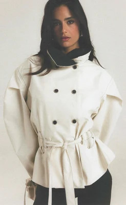 Noire Cropped Trench (Oat) | Charcoal Clothing AU