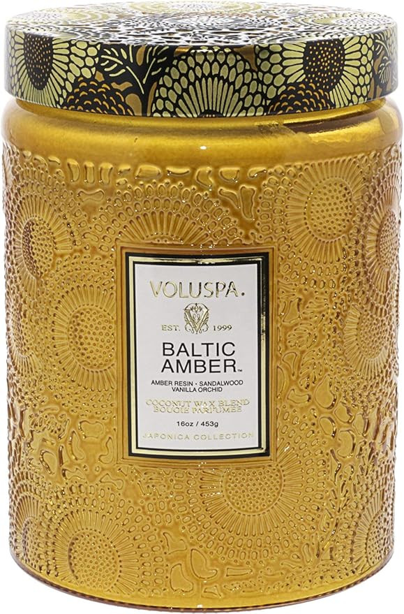 Voluspa Baltic Amber Candle | Large Glass Jar | 18 Oz | 100 Hour Burn Time | All Natural Wicks an... | Amazon (US)