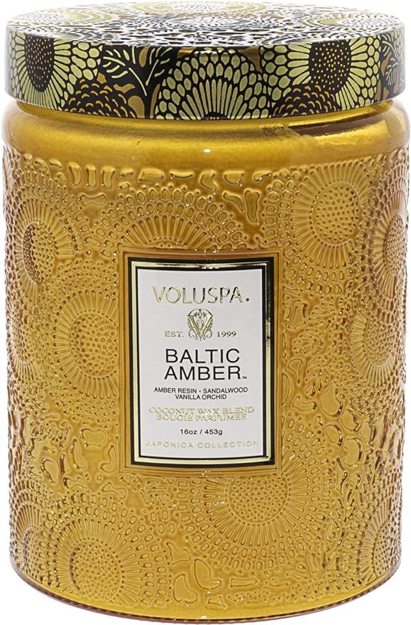 Voluspa Baltic Amber Candle | Large Glass Jar | 18 Oz | 100 Hour Burn Time | All Natural Wicks an... | Amazon (US)