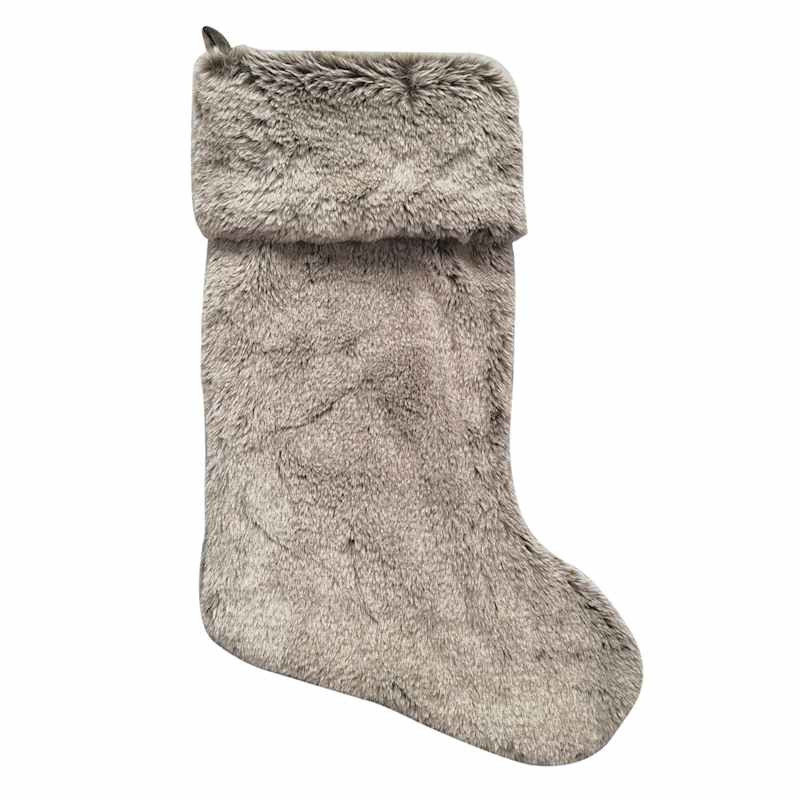 Honeybloom Brown Fur Stocking, 19" | At Home