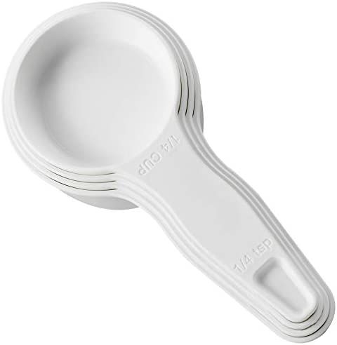 Storage Theory 4 Piece set of 2-in-1 Combo Measuring Cup & Spoon Kitchen Tools, White | Amazon (US)