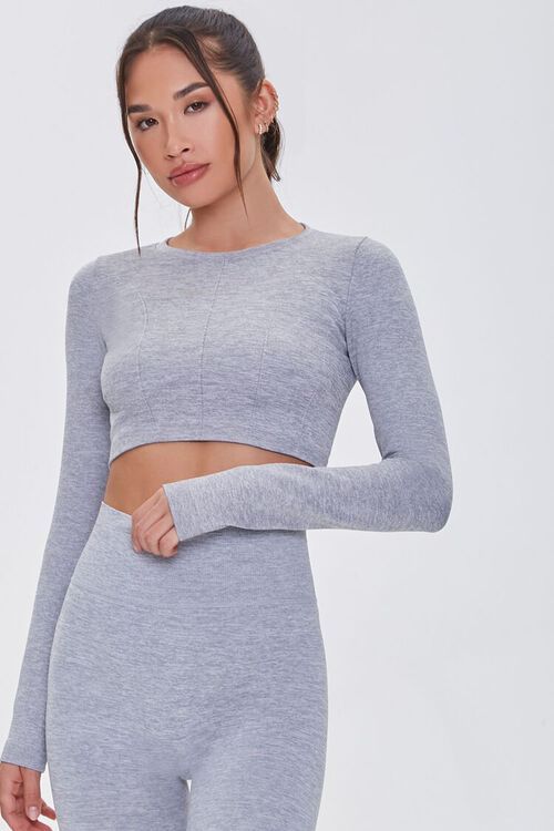 Active Heathered Knit Crop Top | Forever 21 (US)