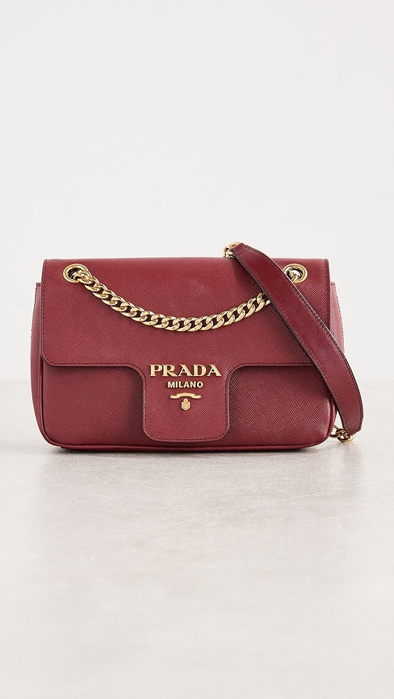 What Goes Around Comes Around Prada Saffiano Flap Shoulder Bag | Shopbop | Shopbop