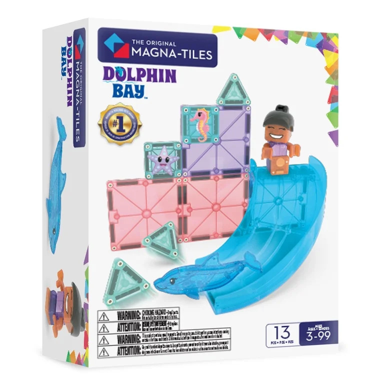The Original MAGNA-TILES\u00ae Dolphin Bay 13-Piece Magnetic Construction Set | Walmart (US)