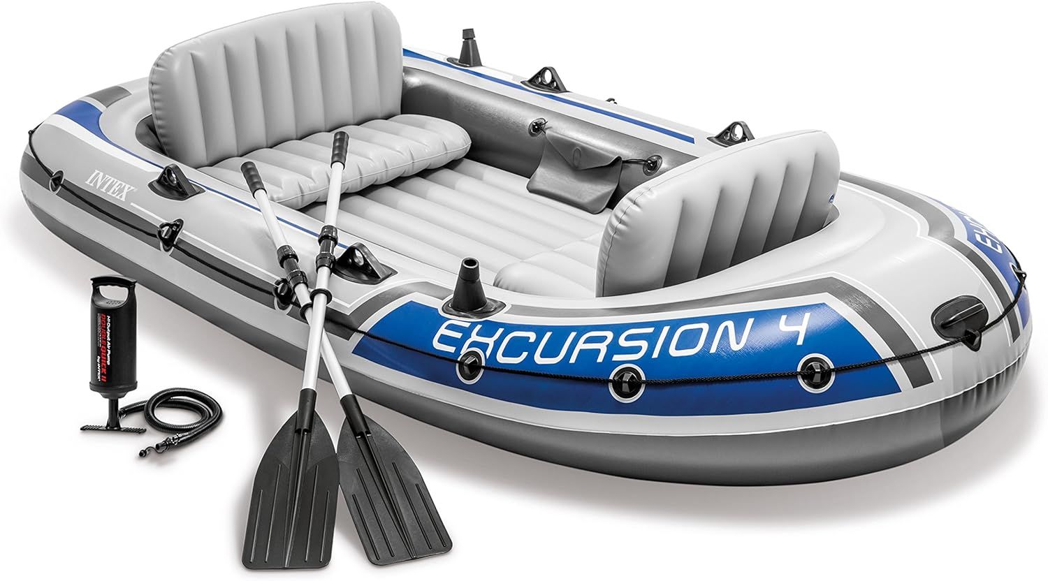 Intex Excursion 4, 4-Person Inflatable Boat Set with Aluminum Oars and High Output Air Pump (Late... | Amazon (US)