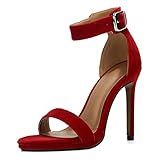 Women's High Heel Sandals with Ankle Strap Open Toe Stiletto Summer Pumps Bridal Party Dress Shoes R | Amazon (US)