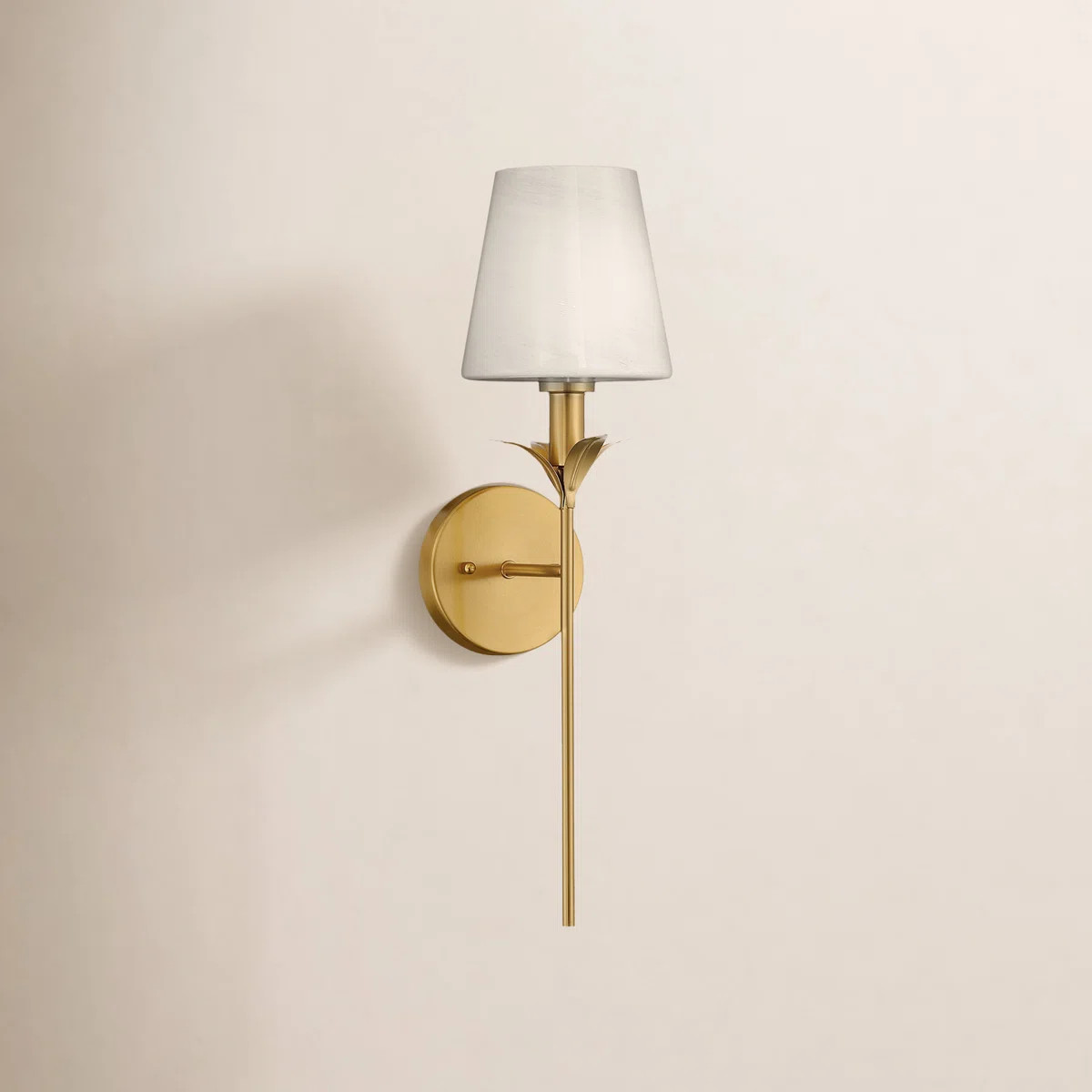 Naoma 1-Light Brass Dimmable Arm Wall Sconces Wallchiere | Wayfair North America