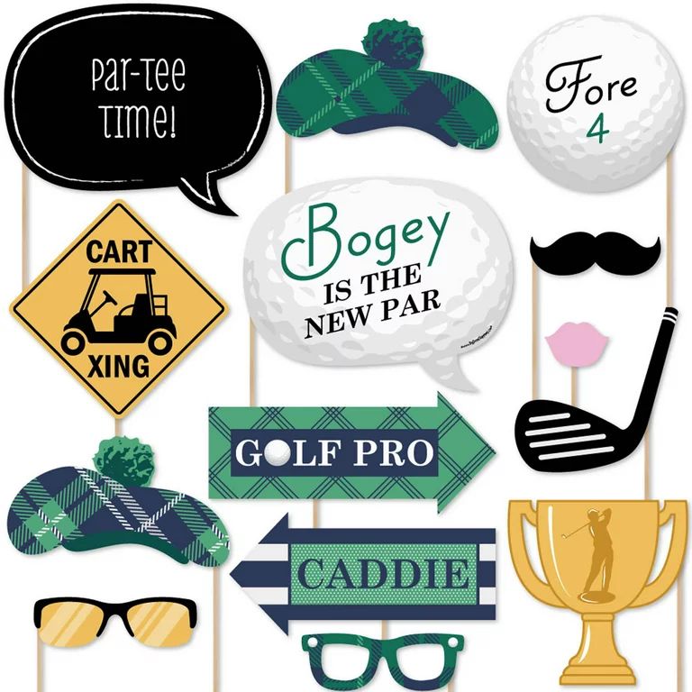 Big Dot of Happiness Par-Tee Time - Golf - Photo Booth Props Kit - 20 Count | Walmart (US)