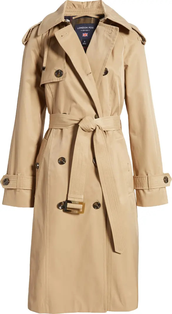 London Fog Water Resistant Belted Trench Coat | Nordstrom | Nordstrom