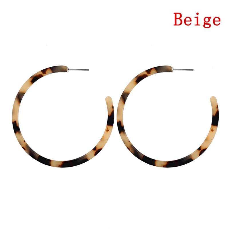 Women Acrylic Circle Hoop Earrings Geometric Leopard Print Jewelry Drop Earrings | Walmart (US)