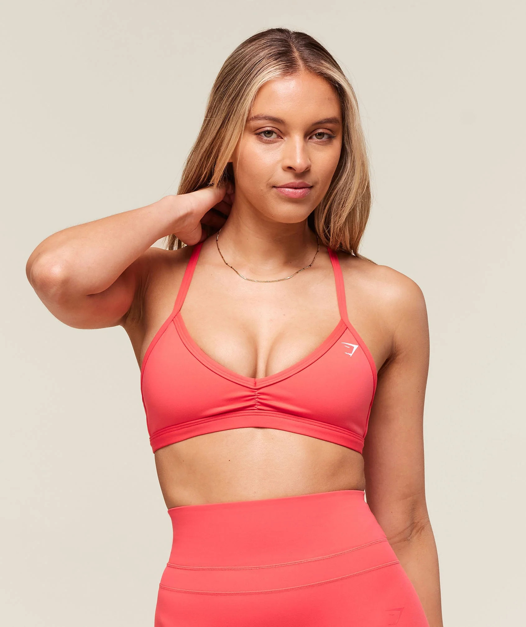 Gymshark Minimal Sports Bra - Coral Red | Gymshark UK