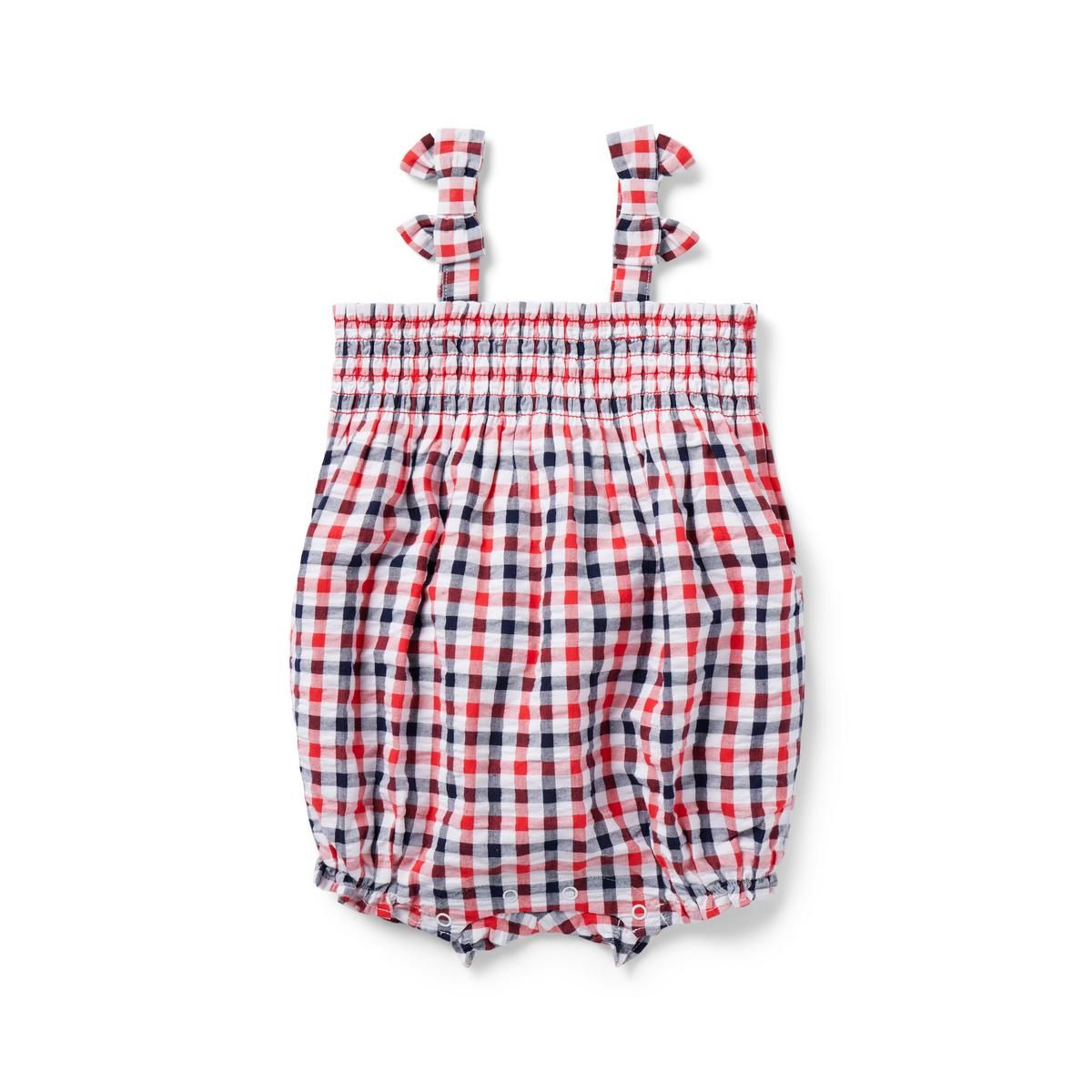 The Gingham Smocked Baby Romper | Janie and Jack