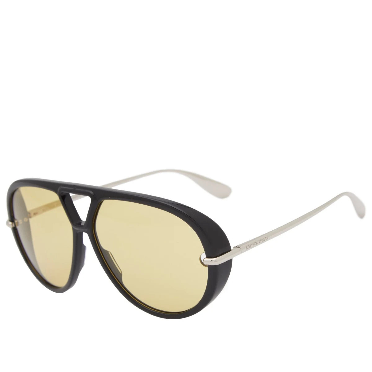 Bottega Veneta Eyewear Bottega Veneta BV1274S Sunglasses in Black/Yellow | END. Clothing