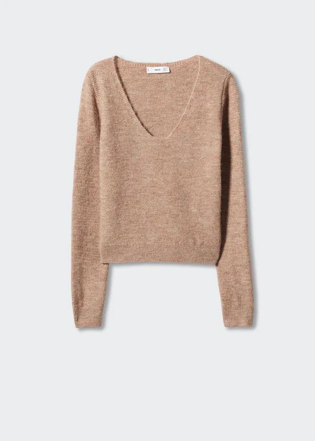 100% wool v-neck sweater -  Women | Mango United Kingdom | MANGO (UK)