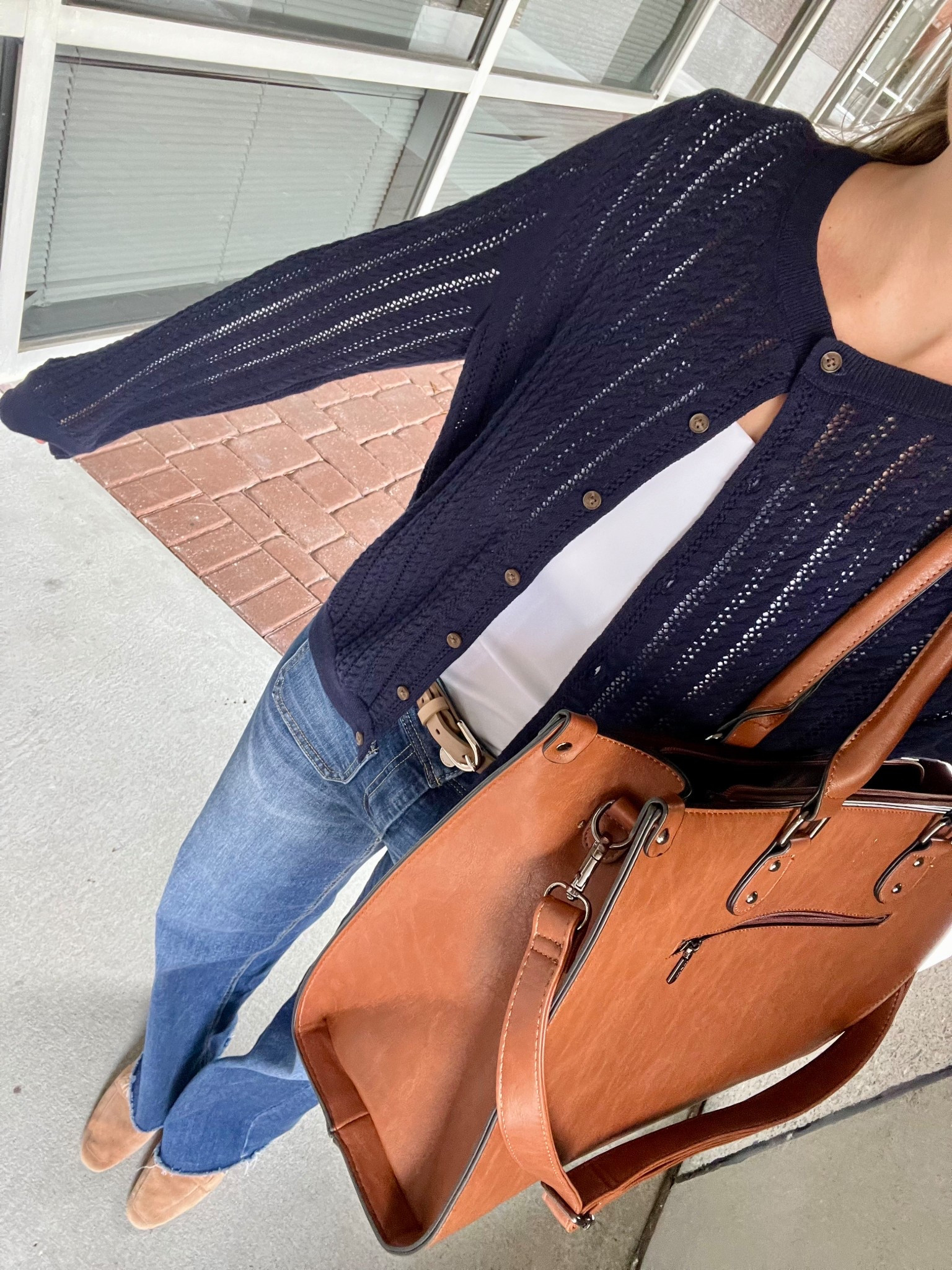 spring corporate office ootd 🤍🫐 jeans were from TJ Maxx but I linked a smilar pair from Amazon. Size small in the top and sweater.

#LTKStyleTip #LTKWorkwear #LTKSaleAlert