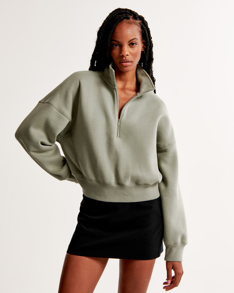 Women's Essential Sunday Half-Zip | Women's Tops | Abercrombie.com | Abercrombie & Fitch (US)