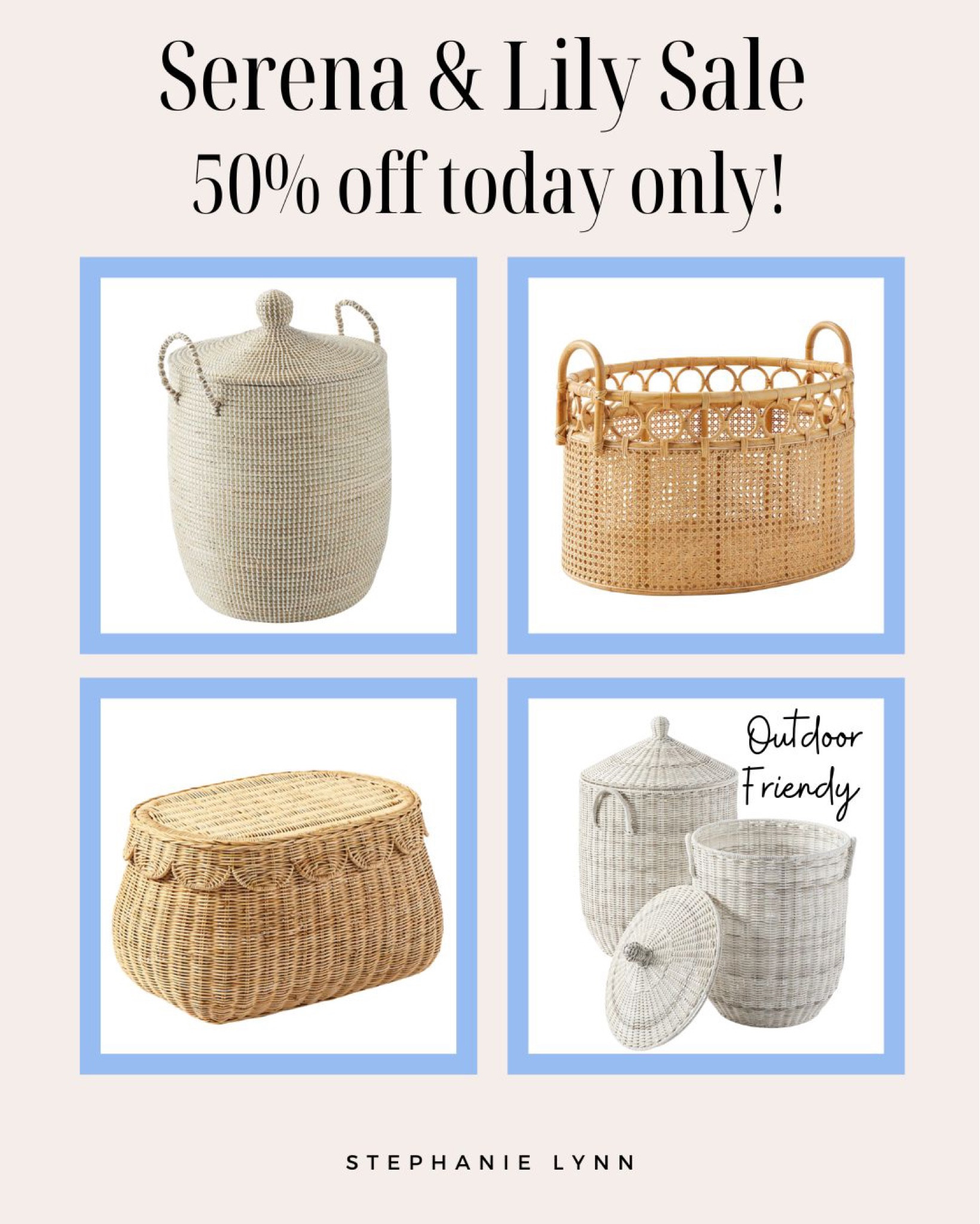 Serena & Lily sale! 50% off today only off of storage and baskets! Nursery baskets, living room baskets, sale alert, Serena and Lily, Serena and Lilly, Serena & lilly, back to school storage sale  

#LTKsalealert #LTKBacktoSchool #LTKhome