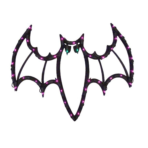 18" Lighted Halloween Spooky Bat Window Silhouette Decoration | Walmart (US)