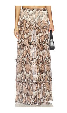 AFRM Sabina Skirt in Natural Snake from Revolve.com | Revolve Clothing (Global)