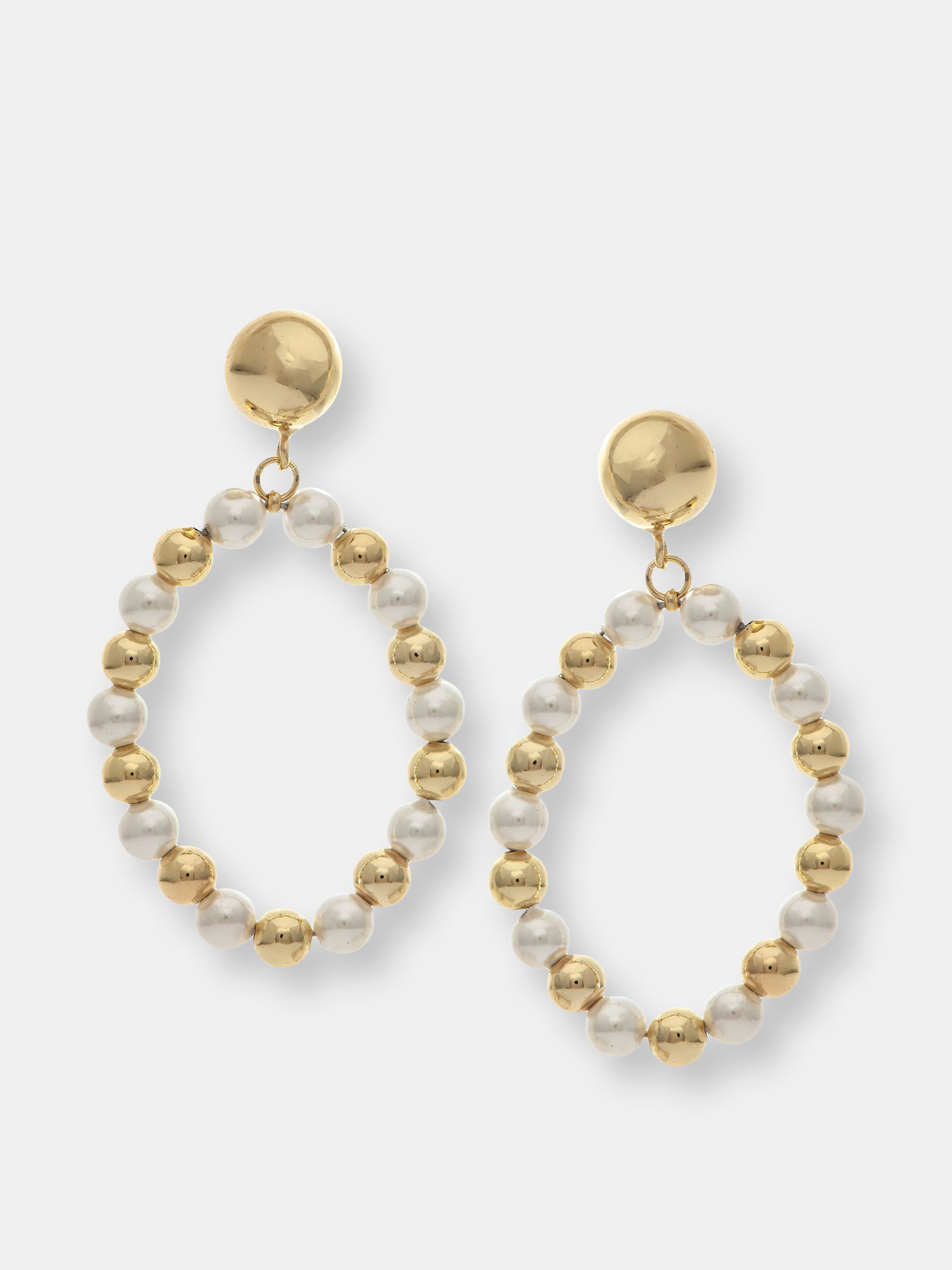 Pearl + Polished Bead Drop Earrings | Verishop