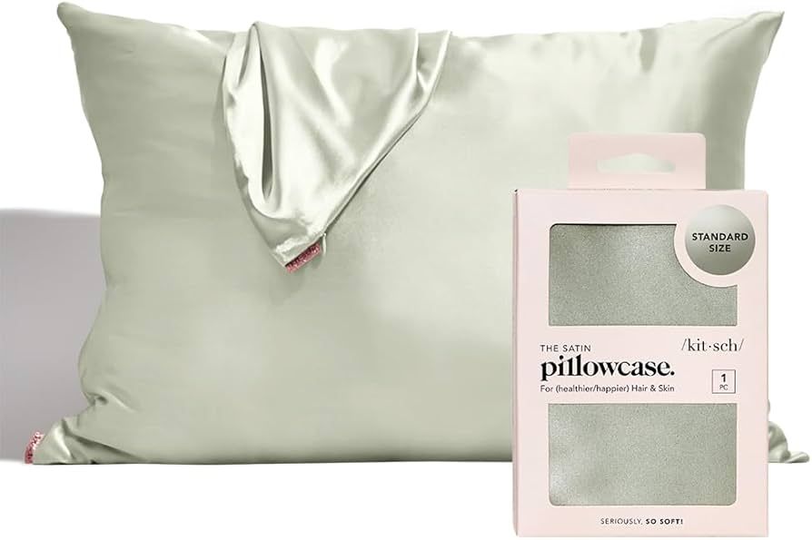 Kitsch Satin Pillowcase for Hair & Skin - Softer Than Silk Pillow Cases, Cooling Satin Pillowcase... | Amazon (US)