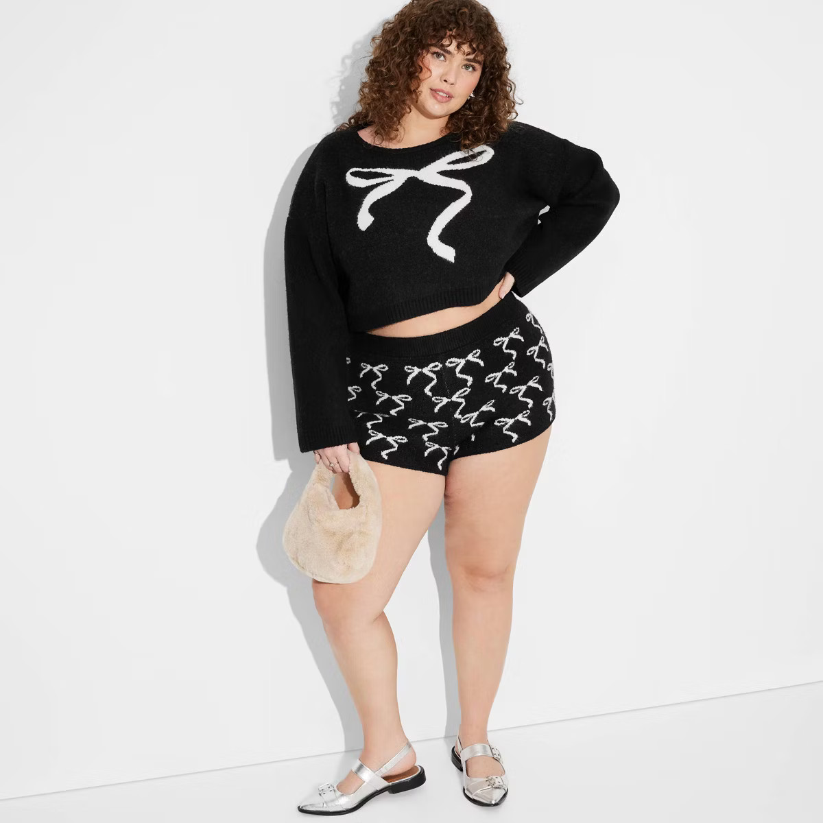 Women's Mid-Rise Sweater Hot Shorts - Wild Fable™ | Target
