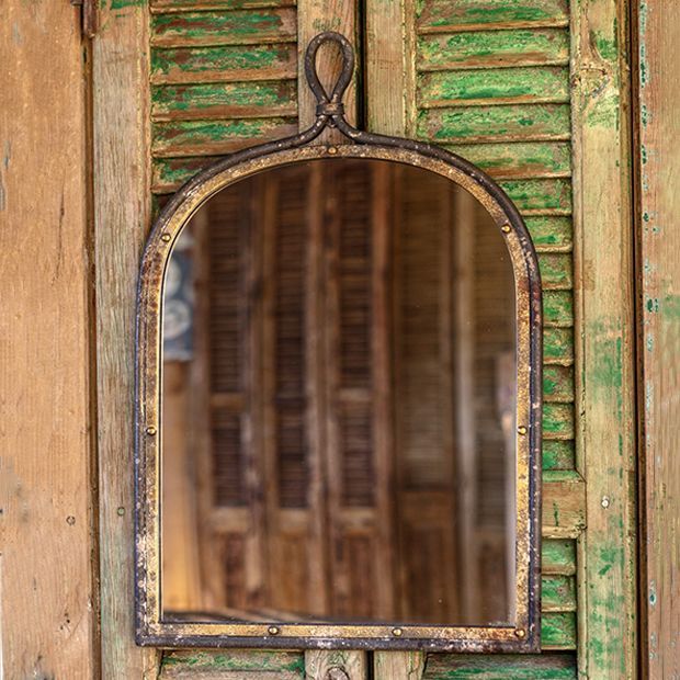 Antiqued Arched Wall Mirror | Antique Farm House