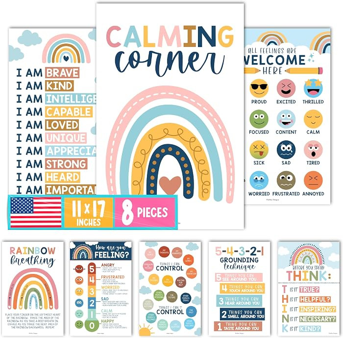 8 Calming Corner Classroom Must Haves, Coping & Feelings Poster for Kids | Amazon (US)
