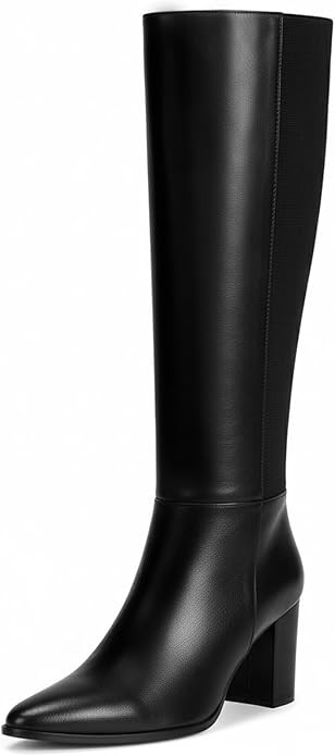 Vipost 3.35-inch Pointed Toe Knee High Boots for Women, Chunky Block Heel Tall Boots for Women wi... | Amazon (US)