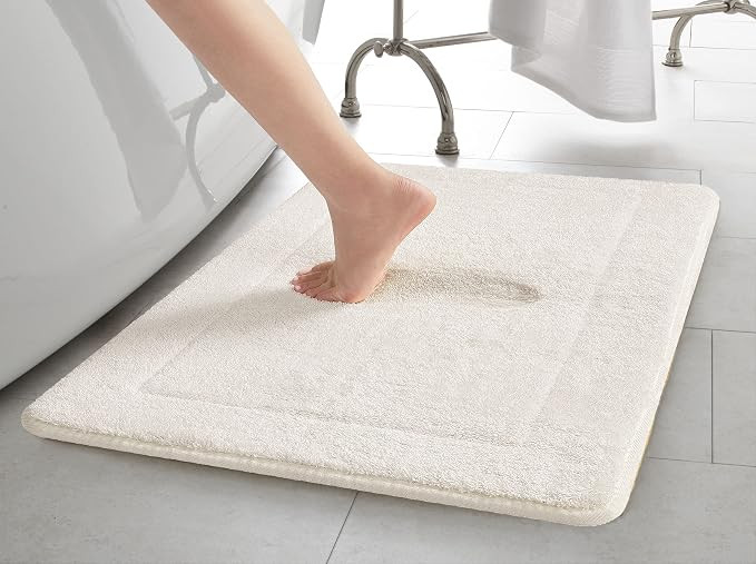 Terry Bath Mats, Set of 2 Memory Foam Bath Rugs, Non-Slip, 100% Polyester, Premium Bathroom Déco... | Amazon (US)