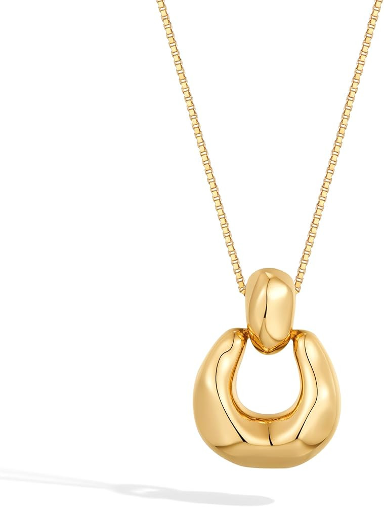 Gold Pendant Necklace for Women Statement Gold Silver Necklace Trendy Jewelry for Women | Amazon (US)